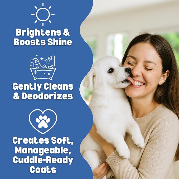 Bright-White Pet Shampoo for Dogs and Cats 16 oz. | Cruelty-Free | Paraben-Free | Biodegradable and Non-Toxic | Made in The USA