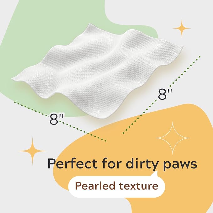 Pet Wipes for Dogs & Cats – Hypoallergenic & Gentle – with Aloe, Oat Extract, Chamomilla, Cucumber, Calendula & Vitamin E – for Cleaning Paws, Face & Body – Unscented – 100 Count