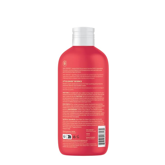Attitude Bubble Wash for Kids, EWG Verified Bubble Bath, Hair Shampoo and Body Soap, Dermatologically Tested, Plant- and Mineral-Based, Vegan, Mango, 16 Fl Oz (Pack of 6)