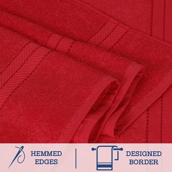 Casa Lino Bath Sheets Set Extra Large - 100% Cotton Extra Large Bath Towels - Highly Absorbent & Quick Dry Oversized Towels for Adults - 36"x72" - Pack of 2 - (Red)