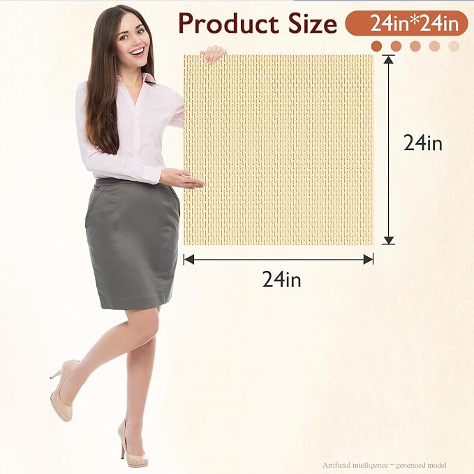 Extra Large Non-Slip Shower Mat, Fast-Dry PVC Bath Stall & Tub Mat, Drain-Hole Design,for Shower Stall Tub for Elderly/Kids，Non Slip Bathroom Safety Accessory，Beige 24"x24"