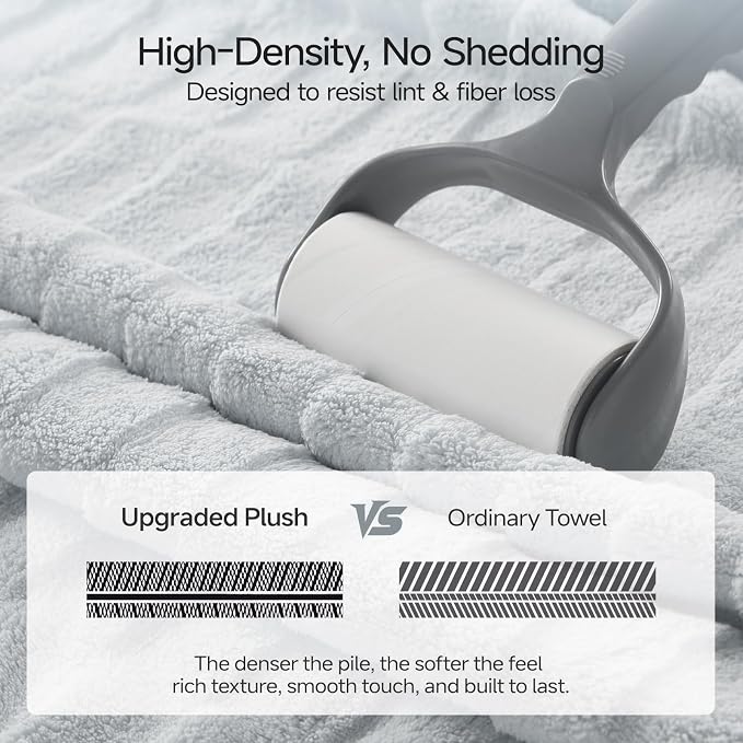 REDKISS Extra Large Bath Towel Set 6-Pack, 40 x 80 Inches Oversized Bath Sheets, Microfiber Ultra Absorbent & Quick-Dry, Super Soft Luxury Shower Towels for Bathroom Hotel Spa & Gym - Light Gray