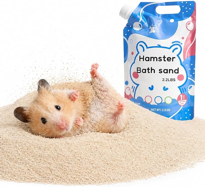 Meow&Woof Hamster Sand, 2.2 lbs Natural Desert Bath Sand & Potty Litter, Low Dust Small Animal Sand for Hamsters, Chinchillas, Gerbils, Syrian Hamsters, Mice