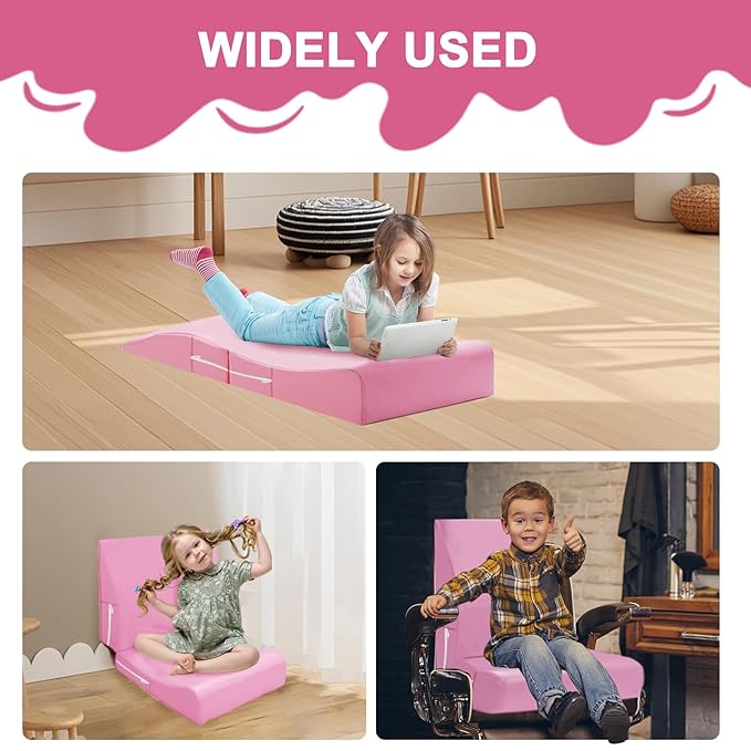 Extra Large Hair Washing Station for Kids - Ergonomic Shampoo Foam Mat with Neck Support for Sink, Portable & Foldable Shampoo Buddy for Toddlers, Non-Slip & Waterproof Hair Washing Mat -Pink