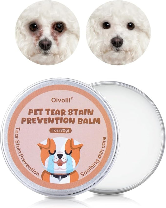 Tear Stain Remover Balm for Dogs & Cats Natural, Safe Gentle & Effective Cleans Dog Tear Stains Great for Long Hair Dog,White Dogs