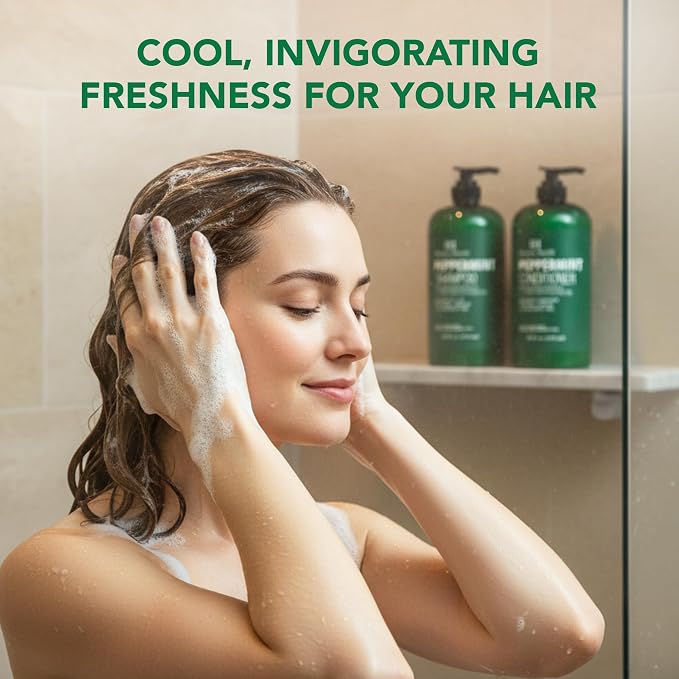 Botanic Hearth Peppermint Oil Shampoo And Conditioner Set | Hair Blooming Formula With Keratin | Fights Hair Loss | Sulfate Free For Men And Women | 16 Fl Oz X 2