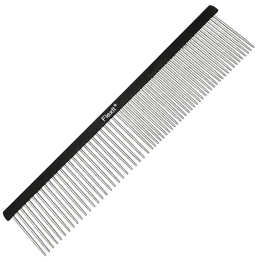 FlexIt Dog Grooming Comb - Perfect for Use with FlexIt Flexible Slicker Brush for Dogs - Built for Poodles, Golden Doodles, Huskies, Retrievers, and Labradoodles (Comb Only)