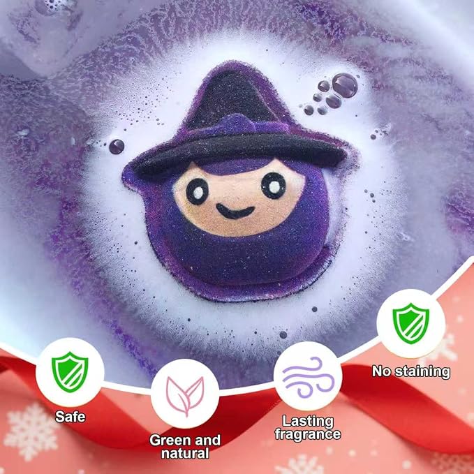 Halloween Bath Bombs for Kids & Women, Handmade Spooky Bath Bomb Set of 6 Fun Shapes – Perfect Gifts for Kids, Skin Care Bathbombs for Girls’ Spooky Celebration | 6 Large Spooky Shapes with Colorful Fizz and Festive Scents, Ideal Gifts for Kids, Hallow...