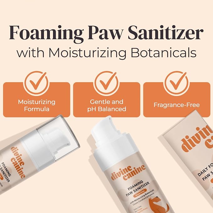 Foam Dog Paw Cleaner - No-Rinse Waterless Wash - 1.7 Fl Oz