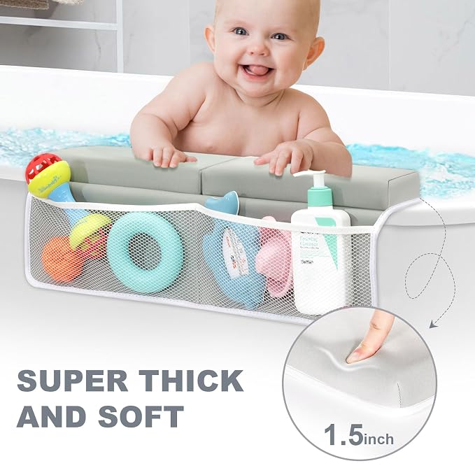 TOUA Comfortable Soft Baby Support Bathtub Kneeler Mat Knee Saver Cushion and Bathroom Elbow Rest Pad Set