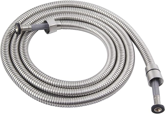 Handheld Shower Hose 79", Angle Simple Stainless Steel Flexible Shower Sprayer Hose, Replacement Shower Hose 1/2" IPS, Shower Extension Hose, Brushed Nickel