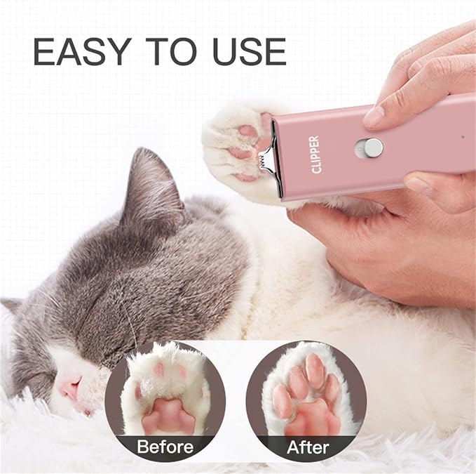 2-in-1 Professional Dog Grooming Kit - Low Noise, Waterproof, USB Rechargeable, and Safe Ceramic Blade - Gift for Dogs and Cats (Pink)