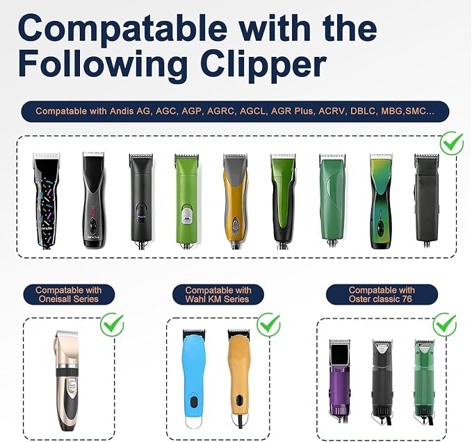 Clipper Blades Pet Grooming Clipper Replacement Blades Detachable Blade Compatible with andis/wahl/Oster Dog Clippers (7FC# 3PACK)