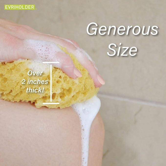 GROOVI BEAUTY Foam Body Sponge for Exfoliating Large Scrubber for a Relaxing Shower or Bath, Pack of 2