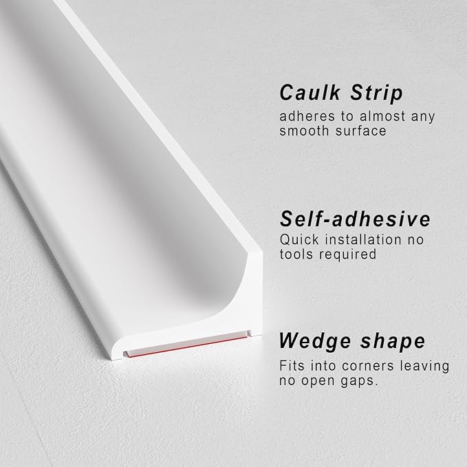 Silicone Shower Threshold Water Dam, Kitchen Sink Splash Guard, Shower Barrier Water Dam(98inch)
