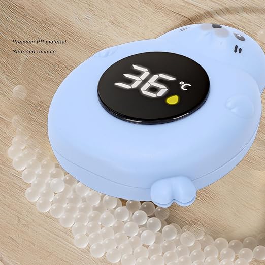 Zopsc Baby Bath Thermometer Cartoon Seal LED Digital Water Temperature Thermometer with LCD Display for Infant Toddler Bathtub Swimming Pool Safety (Blue)