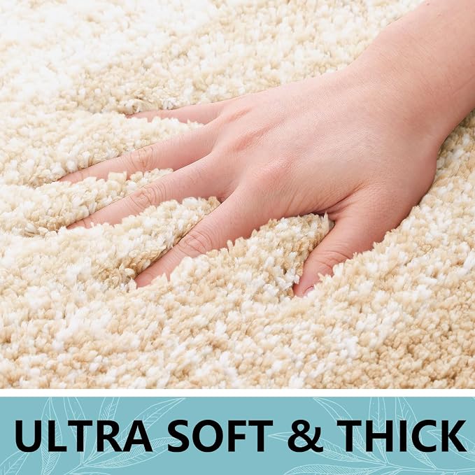 Arotive Microfiber Bathroom Rugs, Shaggy Soft and Absorbent Bath Rug, Thick Plush Machine Washable Dry Bath Mats for Bathroom, Tub and Shower, 30x20, Camel, Rectangular