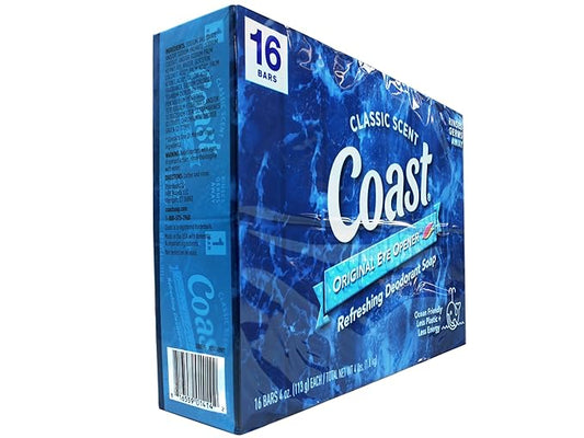 Coast Refreshing Deodorant Soap - Bar Soap with Thick Rich Lather - Clean Rinsing Formula for Fresh, Non-Dry Skin - Classic Scent - 16bars, 4oz. (113g)each / Total New Wt 4lbs. (1.8kg).