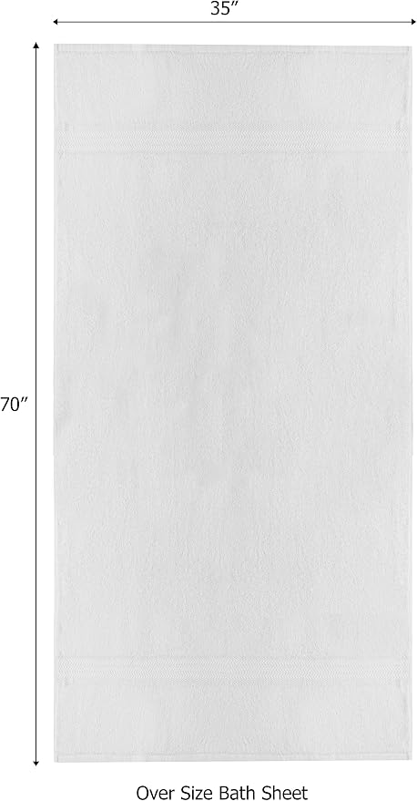 COTTON CRAFT Ultra Soft Bath Sheets - 2 Pack - 35 x 70 - Absorbent Quick Dry Everyday Luxury Hotel Bathroom Spa Gym Shower Beach Pool Travel Dorm - 100% Ringspun Cotton - 580 GSM - Easy Care - White