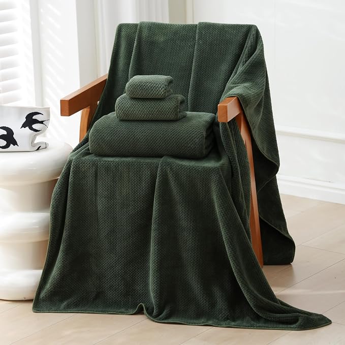 40x80 Inches Bath Sheets Towels for Adults Oversized Bath Towels Extra Large Luxury Super Soft Absorbent Quick Dry Microfiber(Olive Green,2PCS)