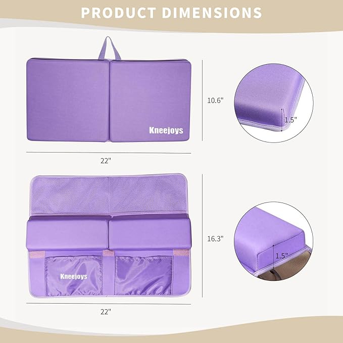 Bath Kneeler and Elbow Rest Pad for Baby - Memory Foam Kneeling Mat for Tub and Bath Toy Organizer