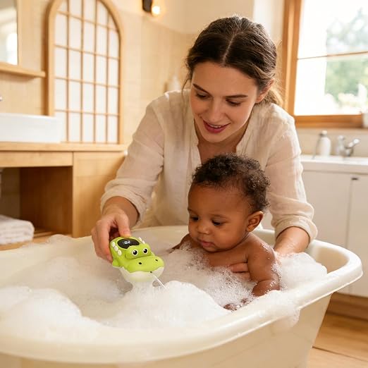 Bathtub Temperature Gauge Kids | Crocodile Water-Spraying Tub LED Display Measure Toy,Bath Temperature Gauge | for Nursery Home Pool Spa Hotel Swimming