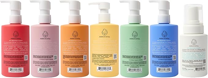 Dabble & Dollop Rainbow of Bubbles Kids 3-in-1 Body Wash, Shampoo & Bubble Bath Set – All 7 Scents, Tear-Free, Gentle, Hypoallergenic and Safe for Sensitive Skin (Pack of 7)