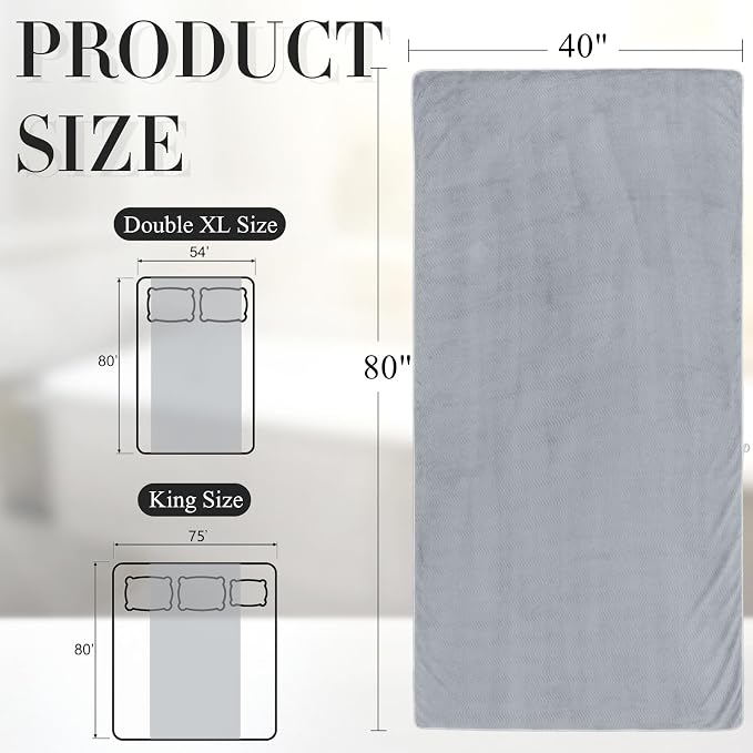SmoothNovelty 2 Pcs Oversized Bath Towels 40 x 80 Inch, Extra Large Bath Sheets Microfiber Lightweight & Quick Dry, Jumbo Shower Towels for Adults Beach, Gym, Pool, Spa, Travel (Light Gray)