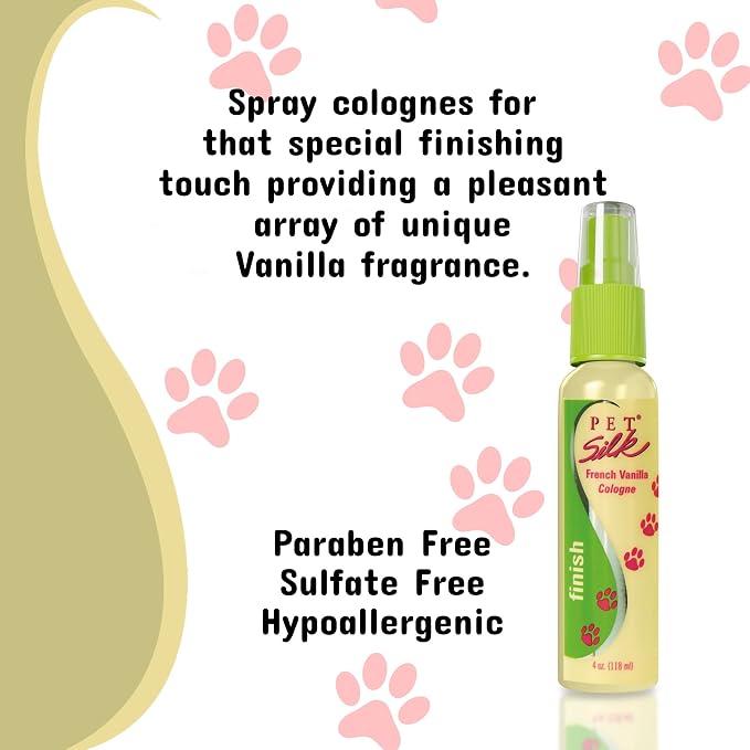 Pet Silk Clean Scent Cologne – Dog Deodorant Perfume Body Spray with Conditioning & Deodorizing Qualities – Clean & Fresh Fragrance – Pet Grooming Perfume for Cats (4 Ounce)