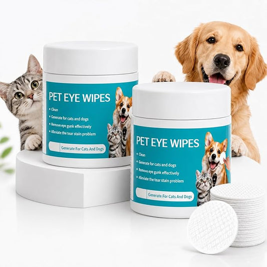 2Boxes Eye Defense Wipes,Tear Stain Remover for Pet,Gentle Eye Wipes for Dogs,Keeps Your Dog’s Eyes Clean,Daily Eye Cleaning Wipes for Dogs and Cats(100 Wipes/Box)