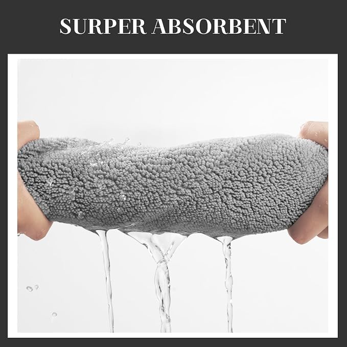 MontVoo Super Absorbent Bath Mat, Low-Profile Bathroom Rug, Breathable Quick Dry Bathroom Mats for Floor, Machine Washable Thin Bath Rug for in Front of Sink Bathtub,Outside Shower, Grey, 24"x48"