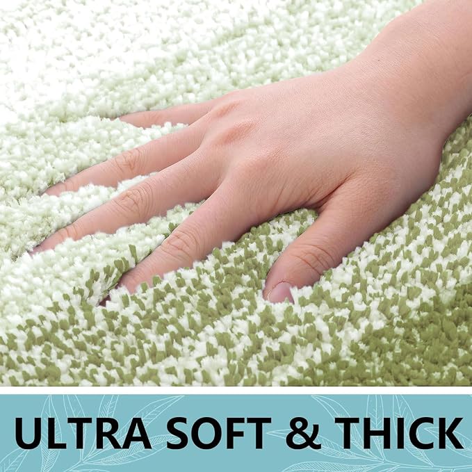 Arotive Microfiber Bathroom Rugs, Shaggy Soft and Absorbent Contour Toilet Rugs, Thick Plush Machine Washable Dry Bath Mats for Toilet Base, 30x20, Mustard Yellow, Rectangular