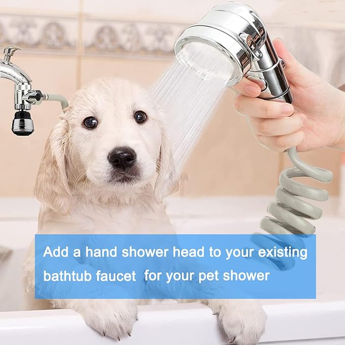 Sink Faucet Sprayer Attachment,Sink Shower Sprayer Attachment Set To Tub Faucet,ON/OFF Shower Head with (5 adapters),Sink Extension Hose Sprayer for Laundry Bathroom Kitchen
