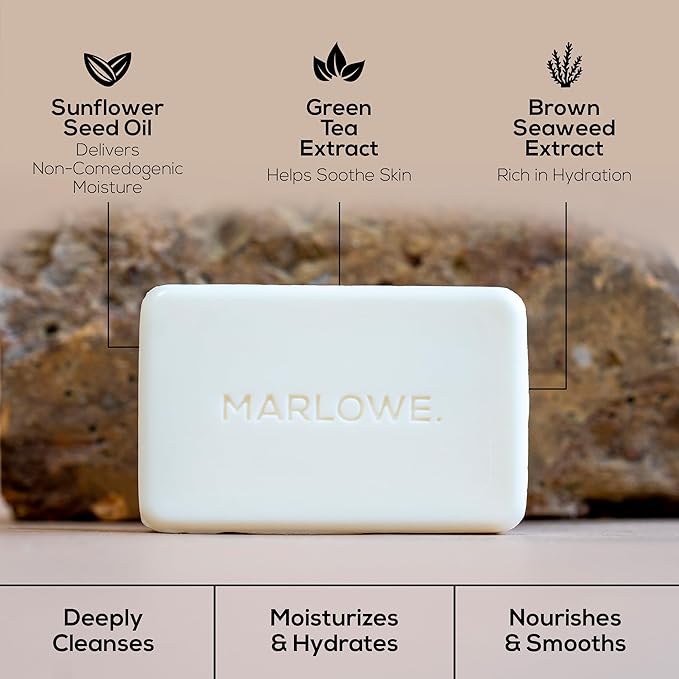MARLOWE. Bar Soap for Men, Moisturizing Body Soap, Sage + Fir, 7 oz | Nourishing & Refreshing with Natural Extracts, Shea Butter, Olive Oil & Green Tea Extracts, Original Sage & Fir Scent