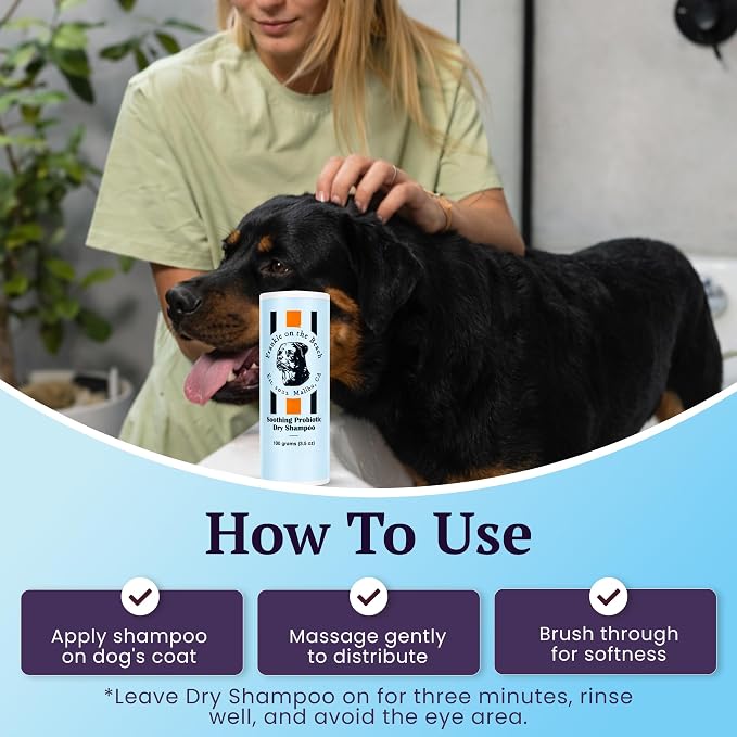 Dog Soothing Dry Shampoo with Probiotics, Helps Refresh Coat Between Baths