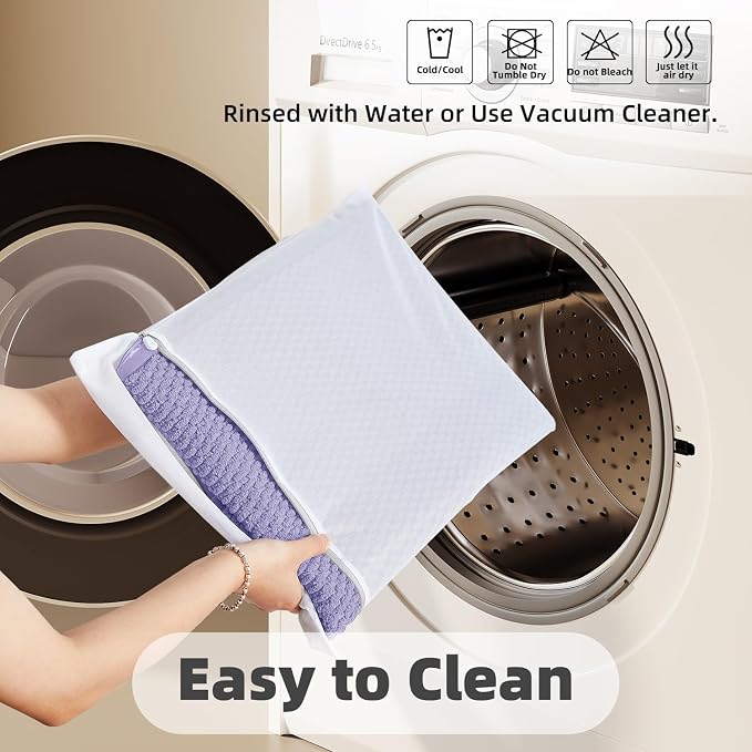 TYUU Bathroom Rugs Non Slip Washable, Super Absorbent Thin Bath Mat Quick Dry Low Pile Bathroom Rug, Lavender 24"x47"