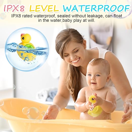 Rechargeable Baby Bath Thermometer | IP68 Waterproof, BPA-Free, Fast Temperature Reading, Backlit Display, For Infants & Toddler