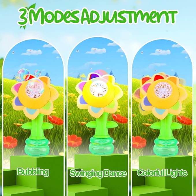 Vodolo 2PCS Seven Color Flower Bubble Machine