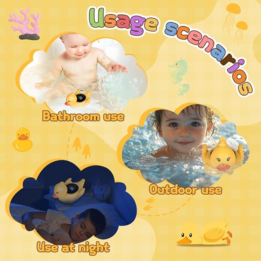 Baby Bath Thermometer - Digital Floating Water Thermometer with LED Display & Color Temperature Alerts, Rechargeable Bath Toy for Infant Bathtub Safety, Newborn Bath Essentials Gift