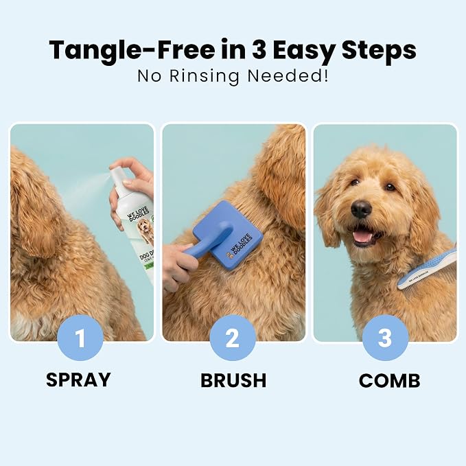 We Love Doodles Dog Detangler Spray - Leave-in Conditioner for Dogs - Dog Detangling Spray - Dematting Spray for Dogs - Tangle Remover - Made in The USA (Hypoallergenic Unscented)