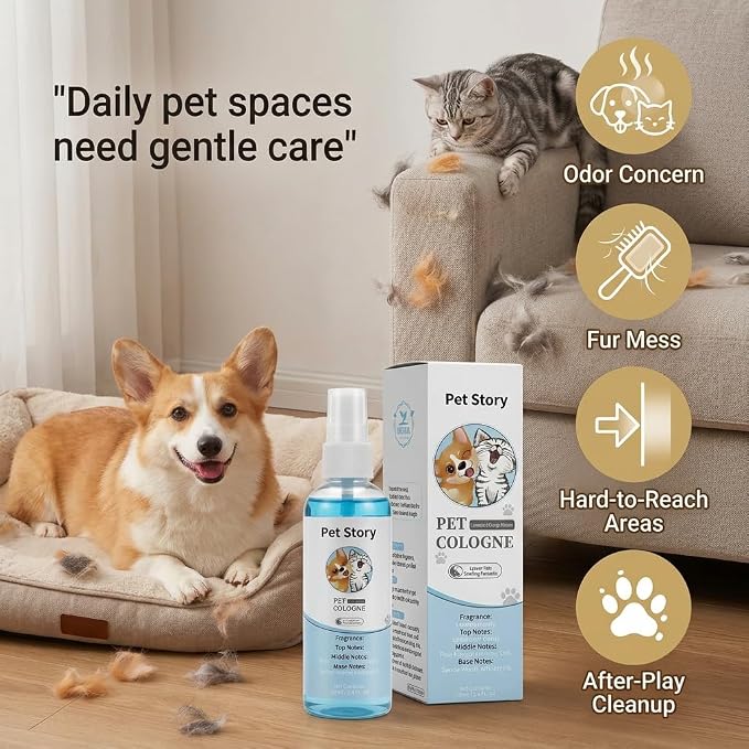 Dog Cologne & Pet Perfume Spray- Deodorizing Dog Deodorant Spray & Odor Eliminator for Dogs & Cats - Infused with Aloe Vera & Castor Oil Grooming Mist, 3.38 fl oz