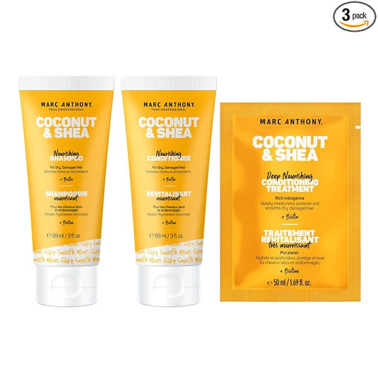 Marc Anthony Coconut & Shea Travel Size Shampoo, Conditioner, and Mask