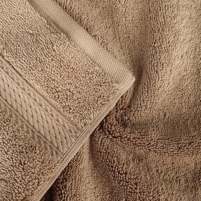 SUPERIOR Egyptian Cotton Ultra Plush & Absorbent, 3 Piece Set, Latte | Quick Dry, Soft Luxury Towel Set, Bath Essentials, Guest Bath, Spa, 1 Bath, 1 Hand, 1 Face Towels, Madeline Towels