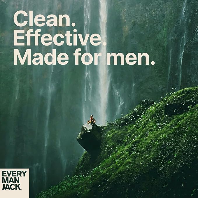 Every Man Jack Amber + Sandalwood Hydrating Mens 3-in-1 All Over Wash for All Skin and Hair Types - Body Wash, Shampoo and Conditioner with Naturally Derived Ingredients - 28.8oz (2 Pack)
