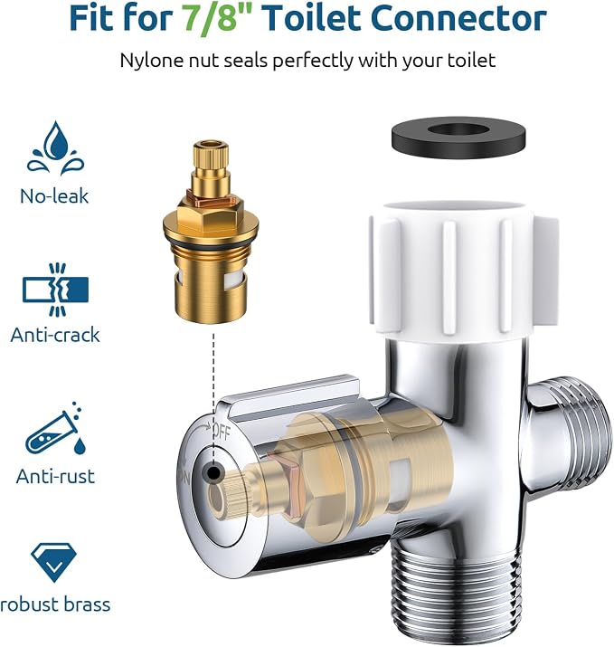 3 Packs Handheld Bidet Sprayer for Toilet with Adjustable Jet Spray for Toilet Bidet Cloth Diaper Sprayer Sets, Stainless Steel Bathroom Fixture Hardware Parts Bidet Faucets