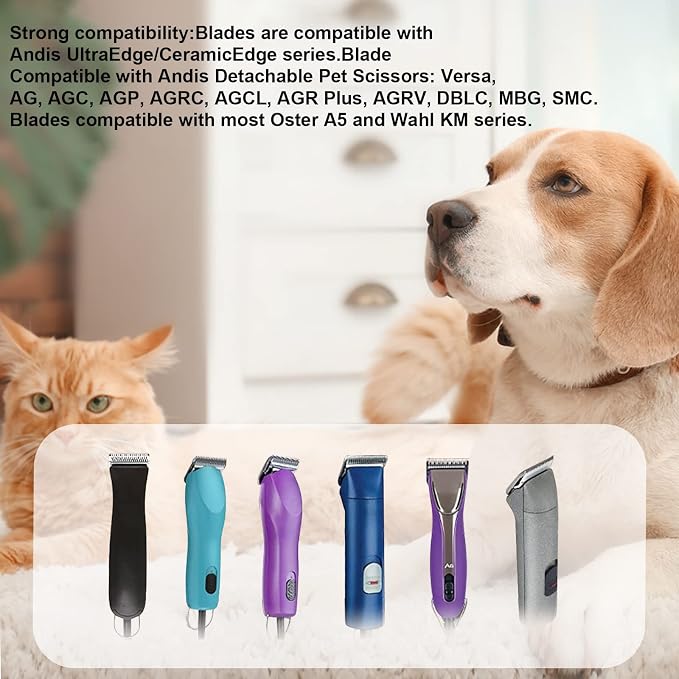 #30 Blade Dog Grooming Replacement Blades Compatible with Andis Dog Clipper | For Wahl KM Series /Oster A5 Dog Clippers Detachable Ceramic & Stainless Steel Blade,Size-30, 1/50-Inch Cut Length (64260)