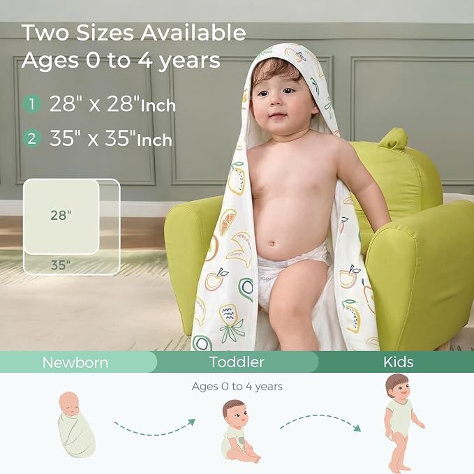 Momcozy Baby Towel with Hooded - Ultra Soft & Absorbent Large Bath Towel Set for Comfort & Gentle on Baby's Skin - Shower Gift & Bath Essential & Baby Registry Search for Newborn,Infant,Toddler,Kids
