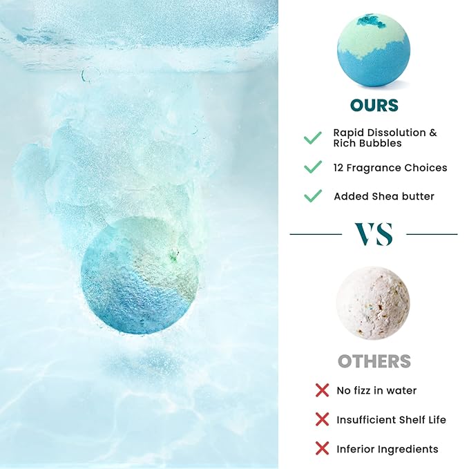 ZenBombs Bath Bombs for Women, 12pcs Handmade Natural Bath Bomb, Stocking Stuffers, Mothers Day Presents for Mom, Bath Bomb with Shea Butter, White Elephant, Valentines Day Presents for Her and Him