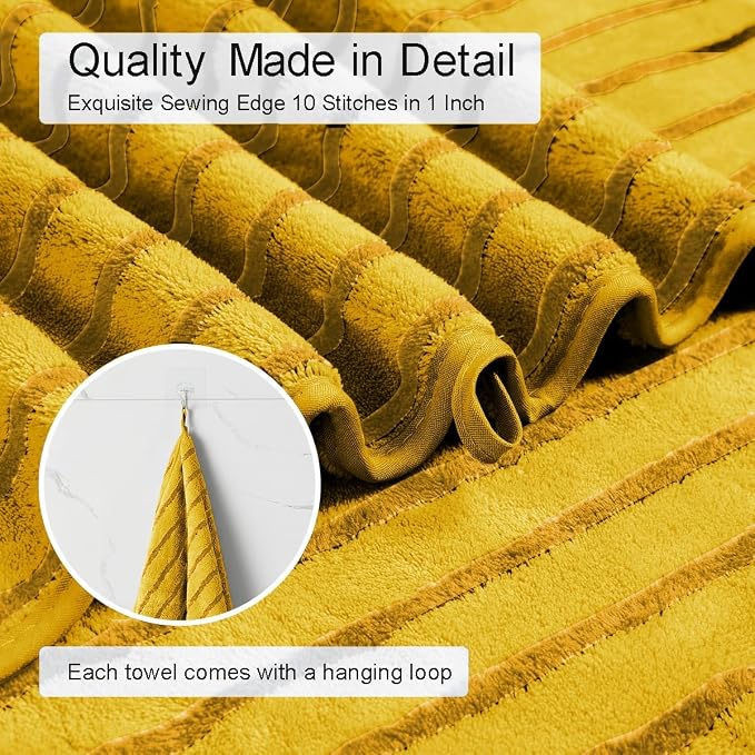 Mistyrose Bath Towels,4 Pack Turmeric 35"x70" Large Bath Towels Microfiber Absorbent XL Bath Sheets Super Soft Towels for Bathroom Quick Dry Oversized Shower Towels for Family Hotel Spa Gym