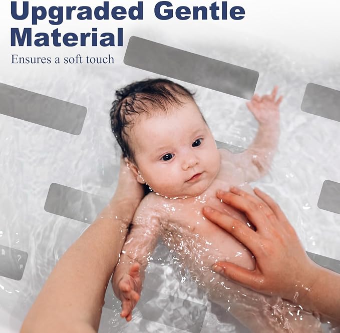 Gecork 14 PCS Shower Floor Non Slip Stickers with Strong Adhesive, Invisible & Durable Anti Slip Shower Stickers with Scraper for Bath Tub, Pools and Stairs, Grey, Wide Rectangle